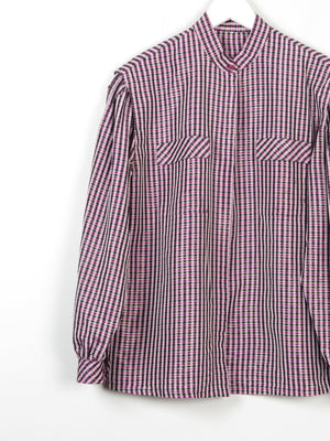 Women's Vintage Pink/Purple Taffeta Blouse M/L - The Harlequin