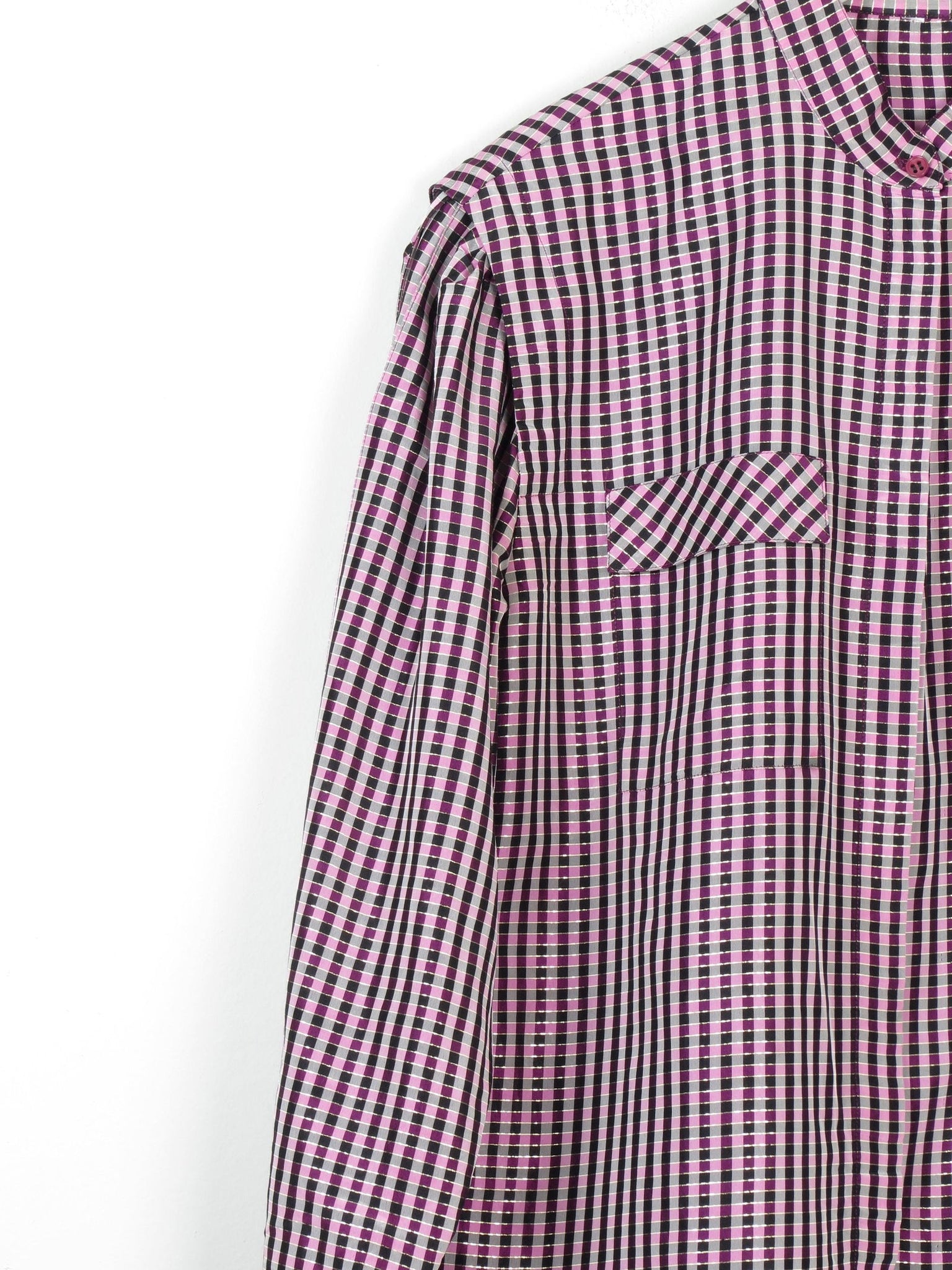 Women's Vintage Pink/Purple Taffeta Blouse M/L - The Harlequin
