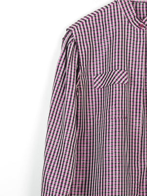 Women's Vintage Pink/Purple Taffeta Blouse M/L - The Harlequin