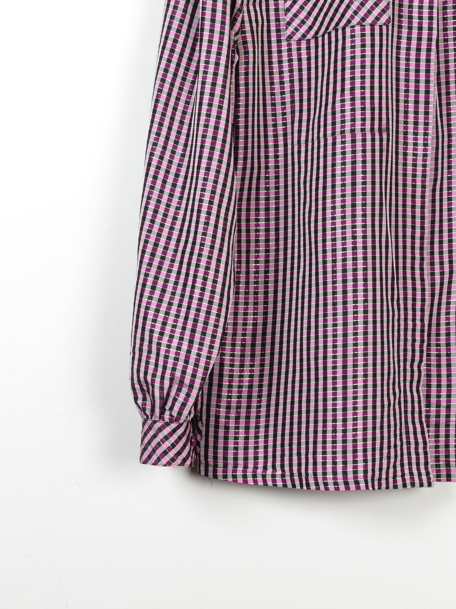 Women's Vintage Pink/Purple Taffeta Blouse M/L - The Harlequin