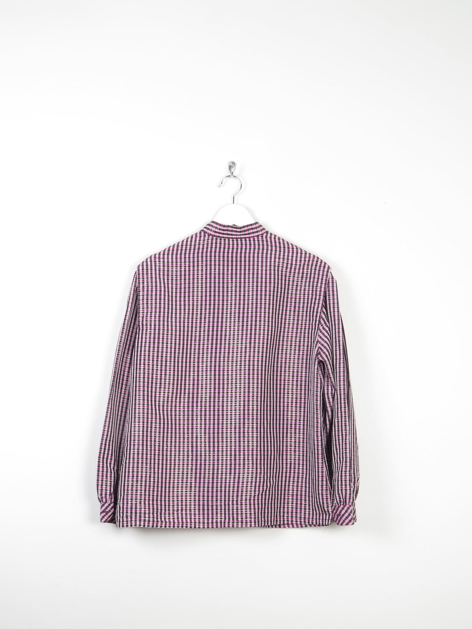 Women's Vintage Pink/Purple Taffeta Blouse M/L - The Harlequin
