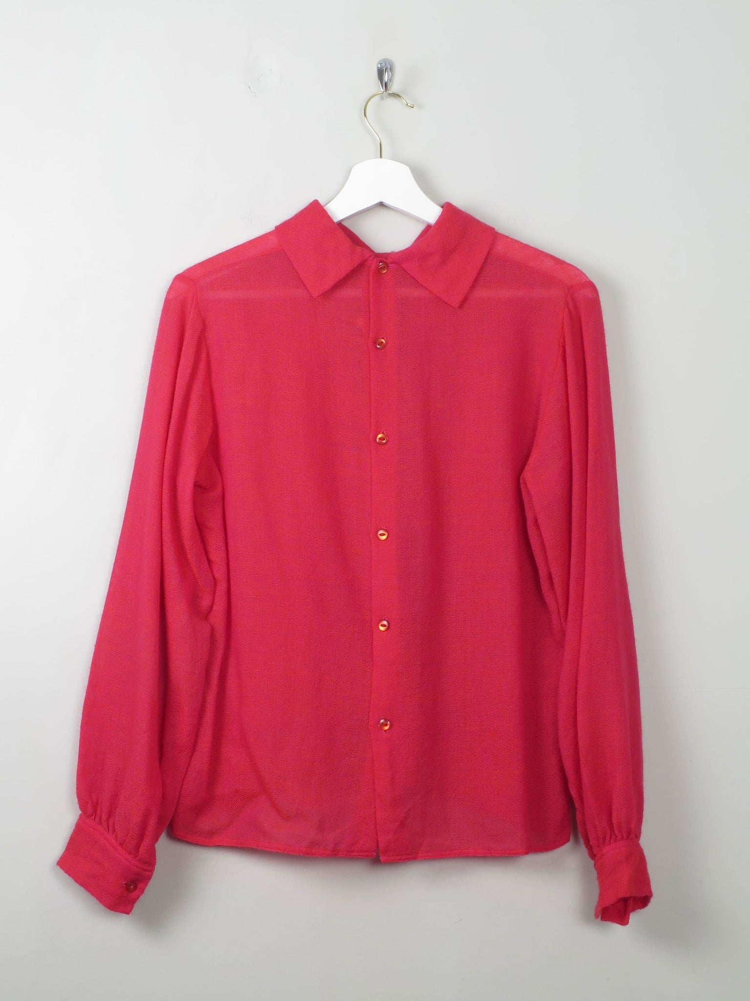 Women's Vintage Pink/Red Donald Davies Blouse M - The Harlequin