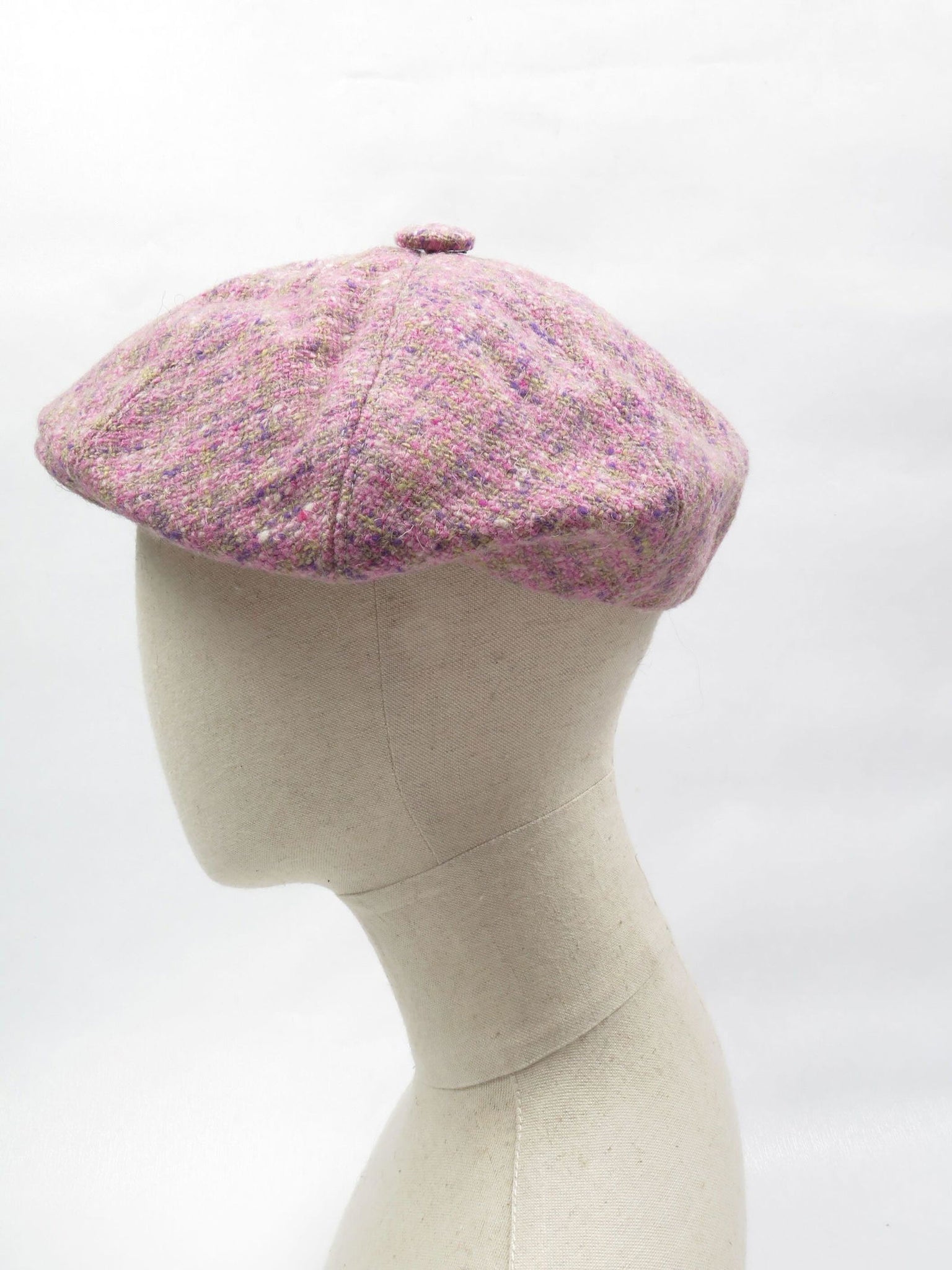 Women's Vintage Pink Tweed Cap XS/S - The Harlequin