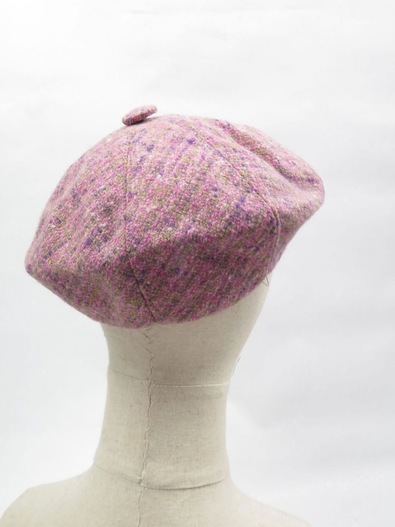 Women's Vintage Pink Tweed Cap XS/S - The Harlequin