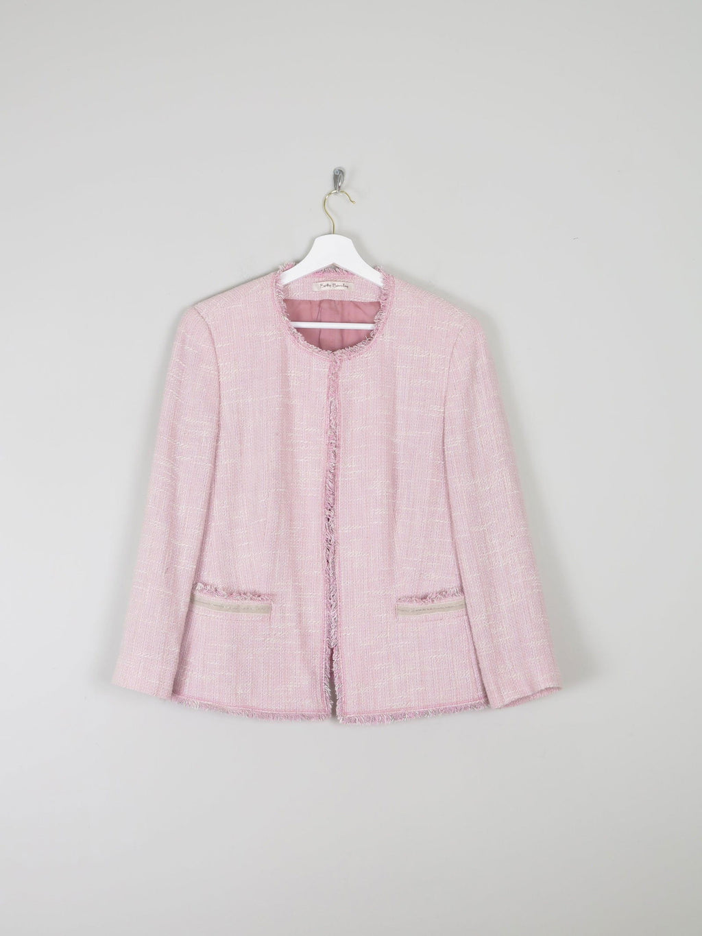 Women's Vintage  Pink Tweed Classic Betty Barclay Jacket  M - The Harlequin
