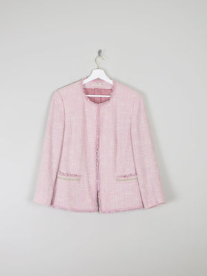 Women's Vintage  Pink Tweed Classic Betty Barclay Jacket  M - The Harlequin
