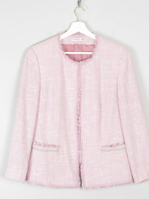Women's Vintage  Pink Tweed Classic Betty Barclay Jacket  M - The Harlequin