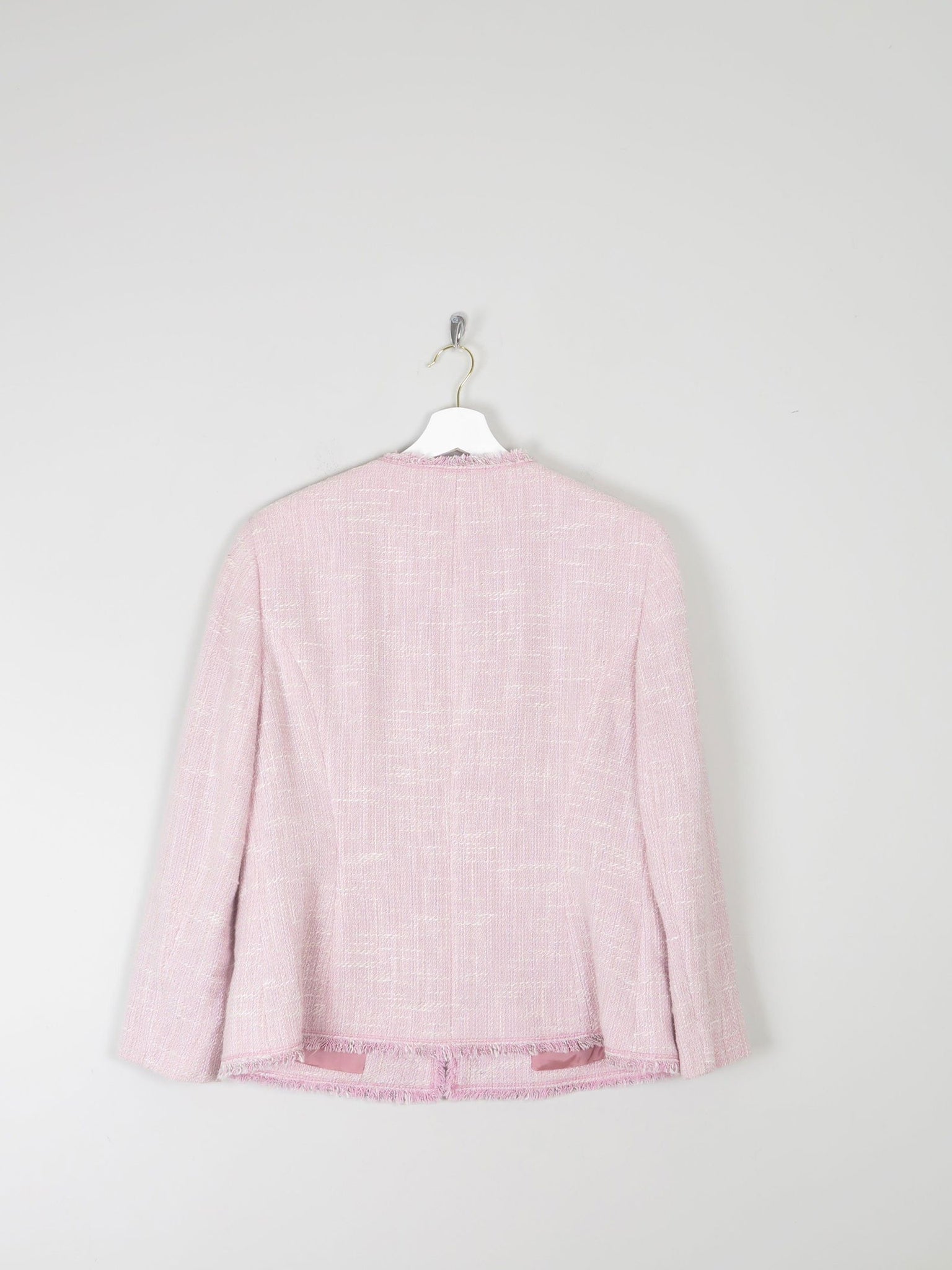 Women's Vintage  Pink Tweed Classic Betty Barclay Jacket  M - The Harlequin