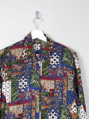 Women's Vintage Printed Blouse M - The Harlequin