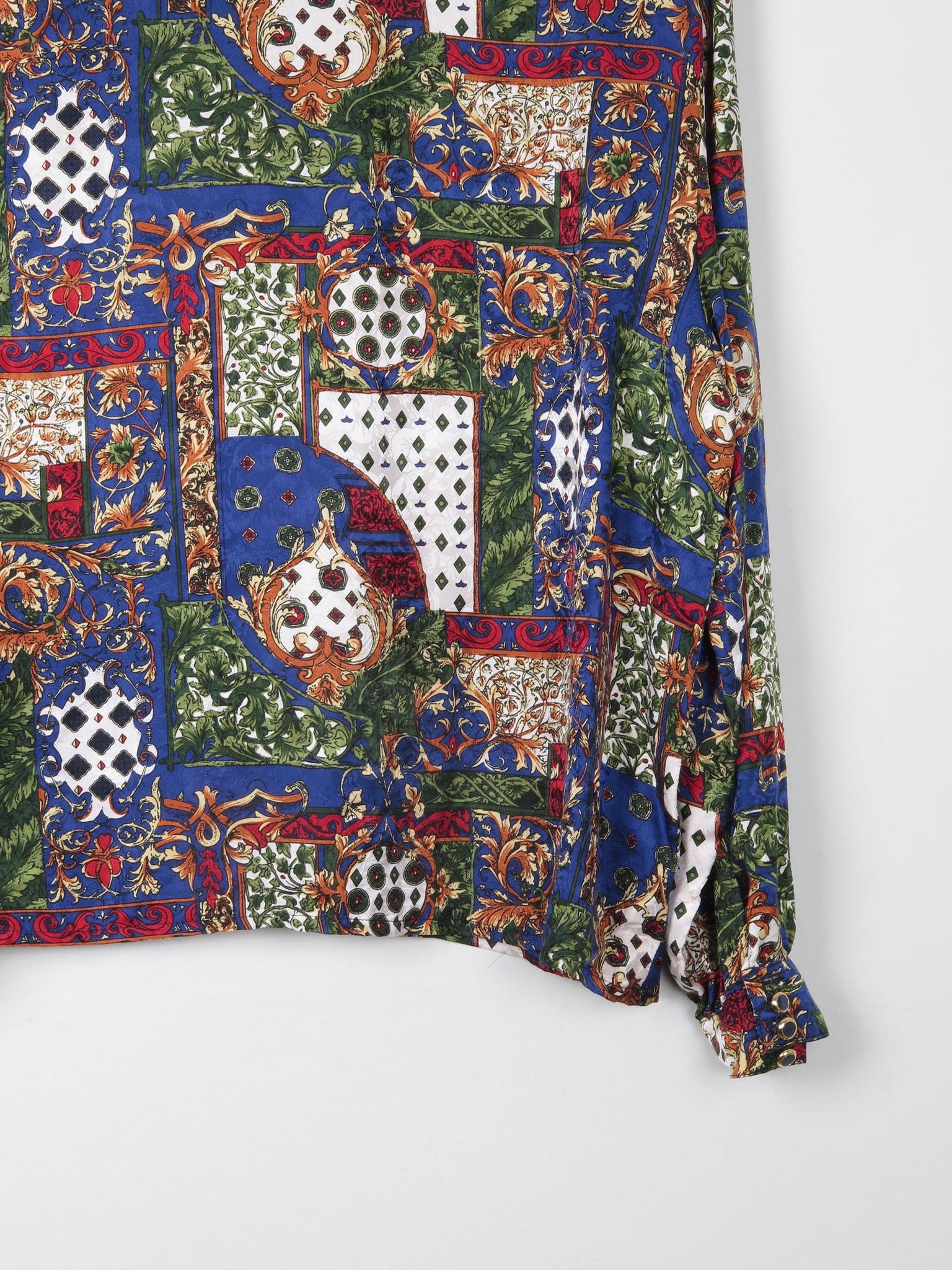 Women's Vintage Printed Blouse M - The Harlequin