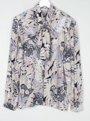 Women’s Vintage Printed Blouse With Print Long Sleeved M - The Harlequin