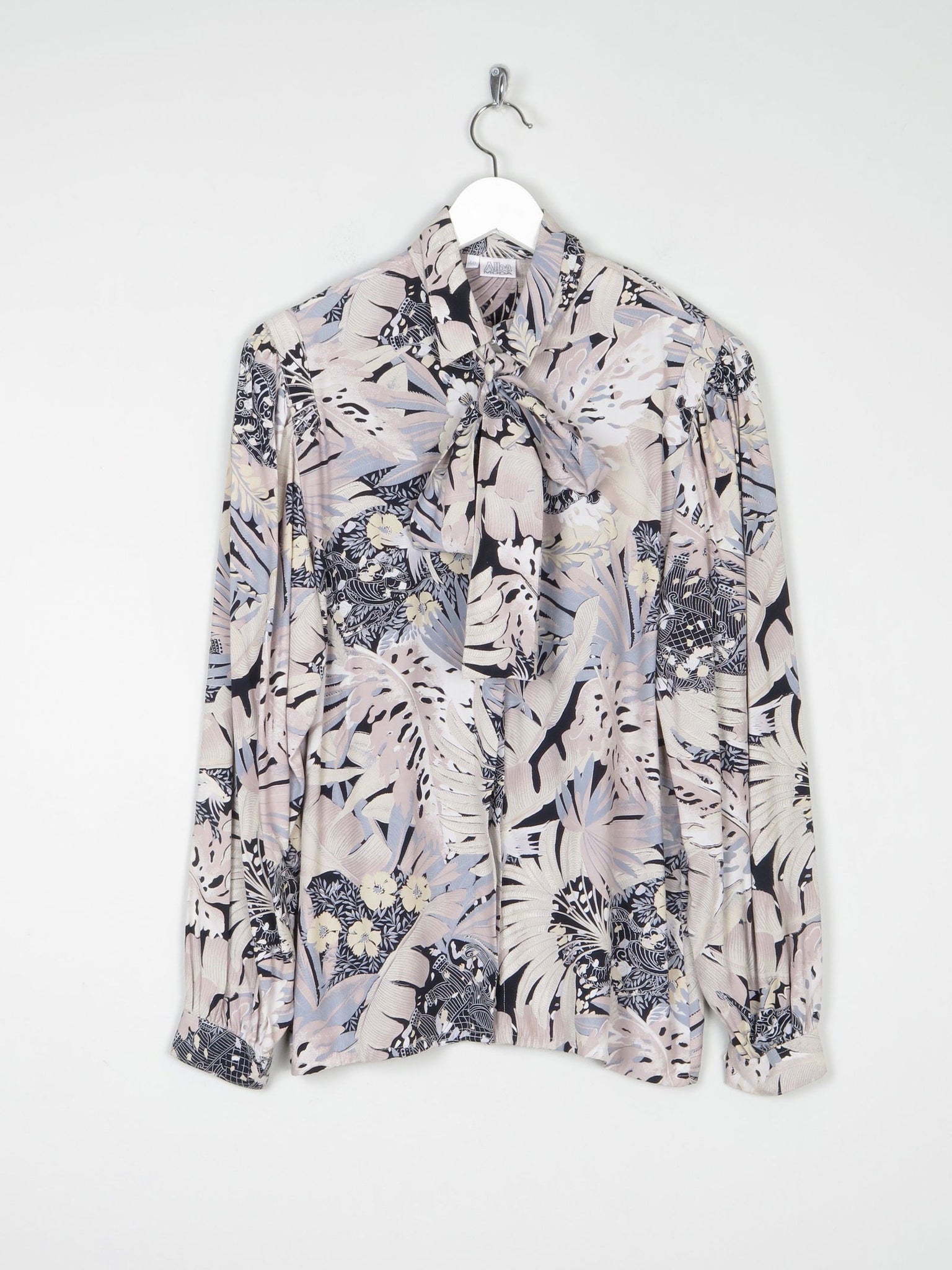 Women’s Vintage Printed Blouse With Print Long Sleeved M - The Harlequin