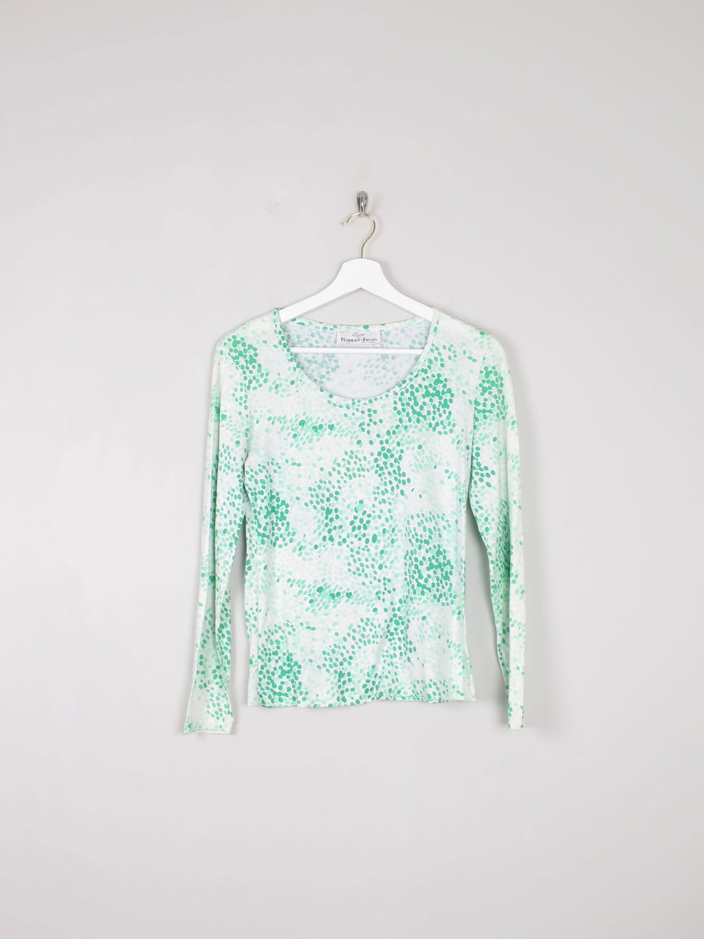 Women’s Vintage Printed Green Top Italian Robert Janan XS/S - The Harlequin