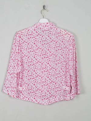Women's Vintage Printed Pink Blouse S/M - The Harlequin