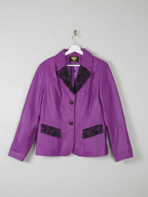 Women's Vintage  Purple Leather Tailored Jacket M - The Harlequin