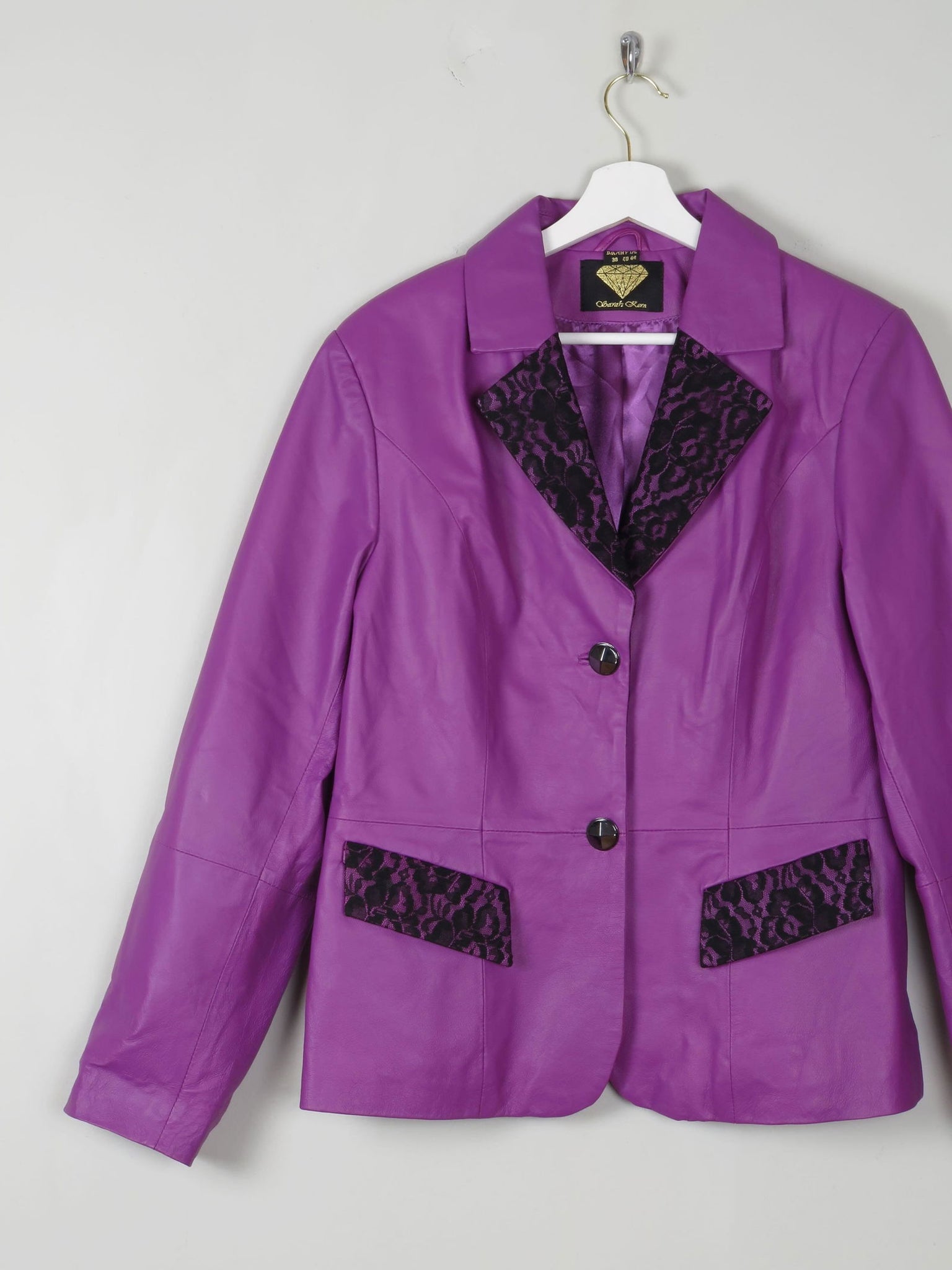 Women's Vintage  Purple Leather Tailored Jacket M - The Harlequin