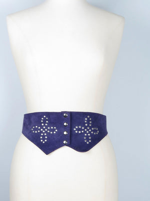 Women's Vintage Purple Suede 1970s/80s Waisted Belt S/M - The Harlequin