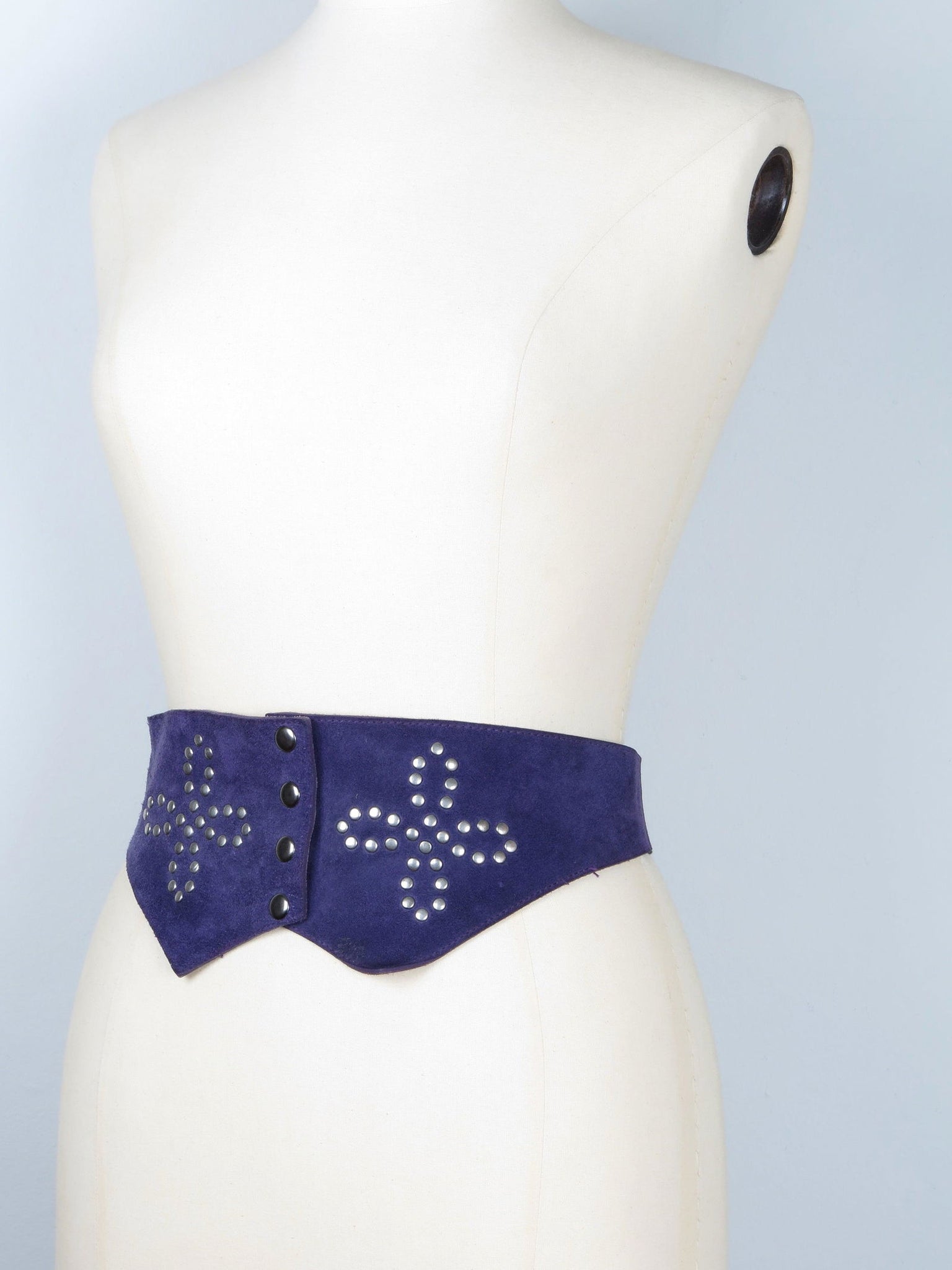 Women's Vintage Purple Suede 1970s/80s Waisted Belt S/M - The Harlequin