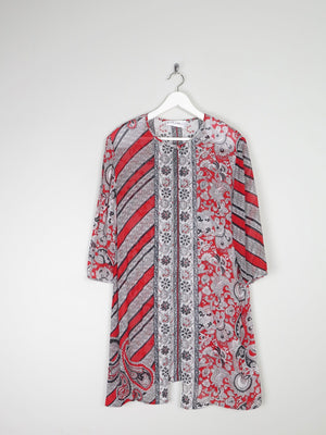 Women's Vintage Red & Black Printed Tunic M - The Harlequin