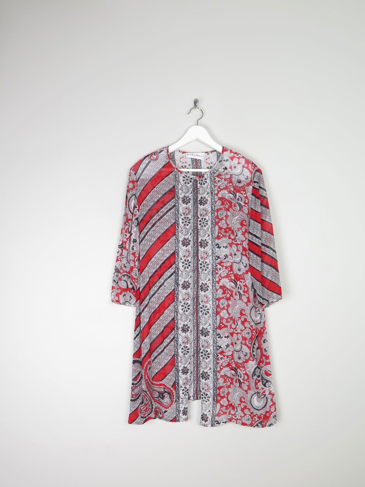 Women's Vintage Red & Black Printed Tunic M - The Harlequin