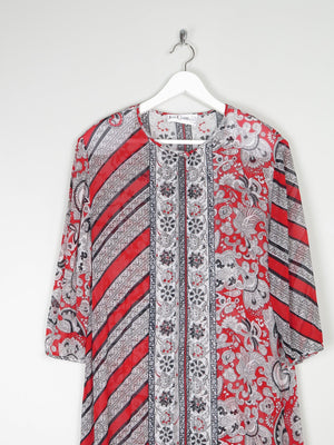 Women's Vintage Red & Black Printed Tunic M - The Harlequin