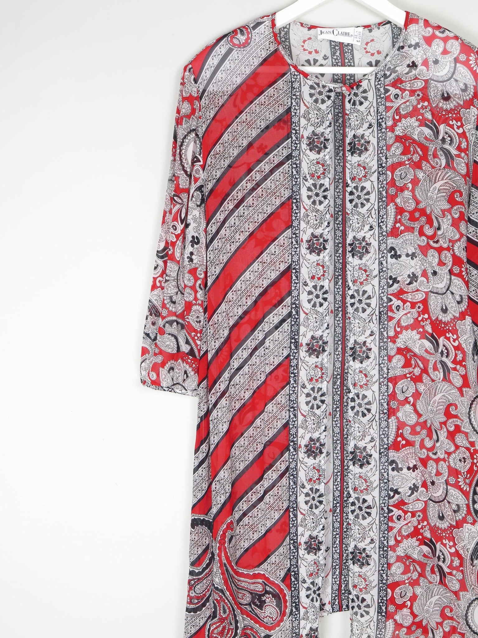 Women's Vintage Red & Black Printed Tunic M - The Harlequin