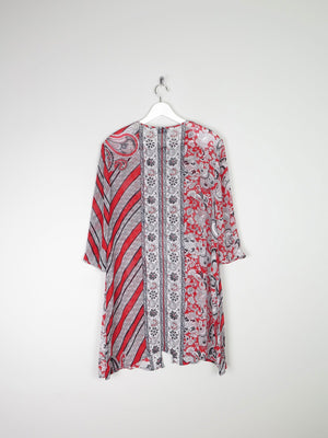 Women's Vintage Red & Black Printed Tunic M - The Harlequin