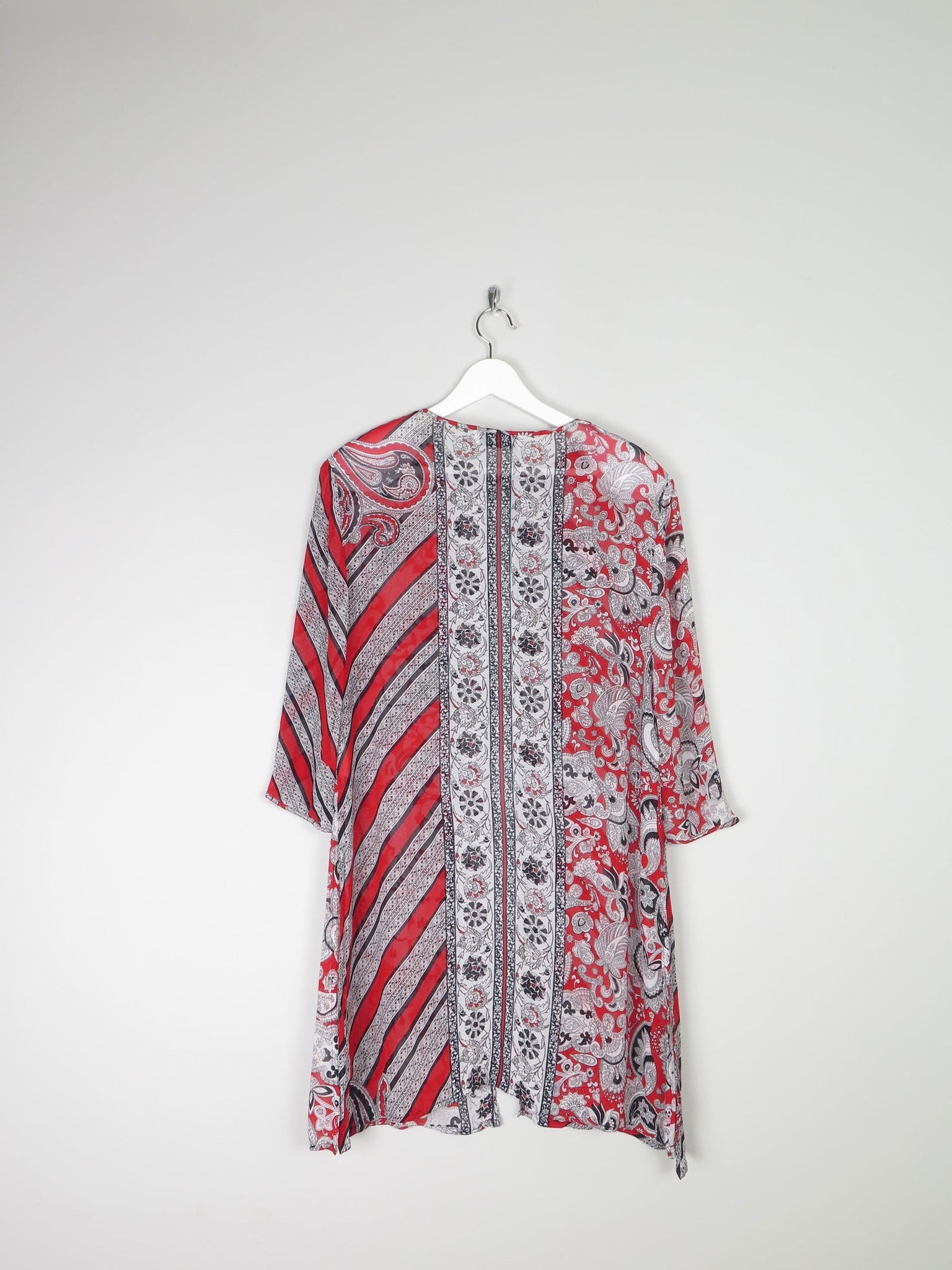 Women's Vintage Red & Black Printed Tunic M - The Harlequin