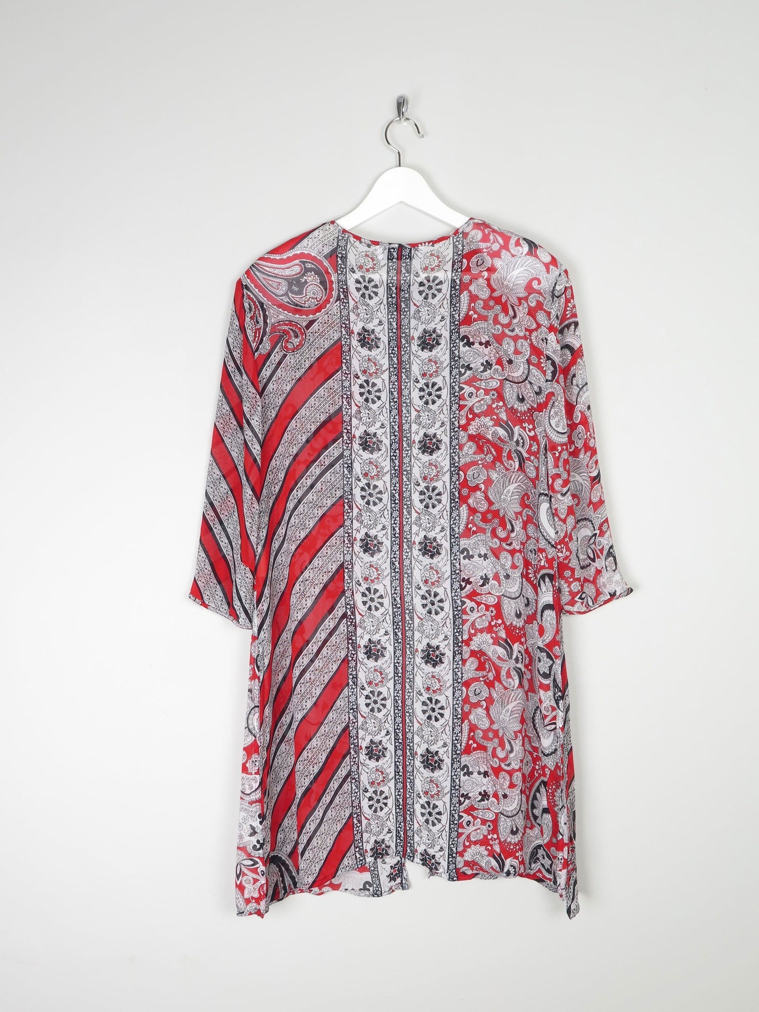 Women's Vintage Red & Black Printed Tunic M - The Harlequin