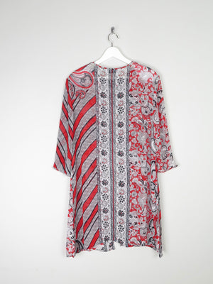 Women's Vintage Red & Black Printed Tunic M - The Harlequin