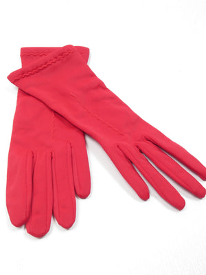 Women's Vintage Red Gloves Short Unworn - The Harlequin