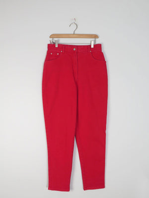 Women's Vintage Red Jinglers Mom Jeans 31" W - The Harlequin