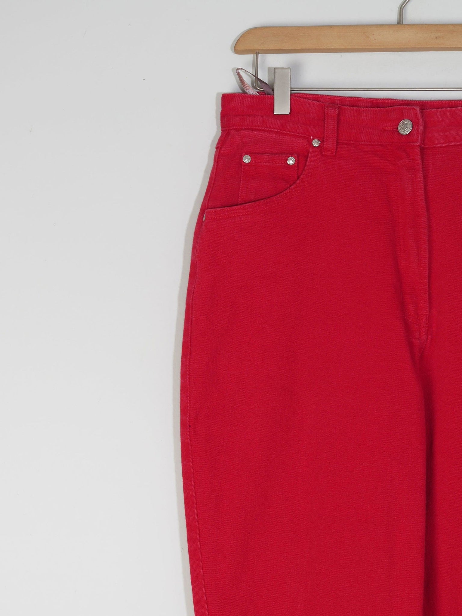 Women's Vintage Red Jinglers Mom Jeans 31" W - The Harlequin