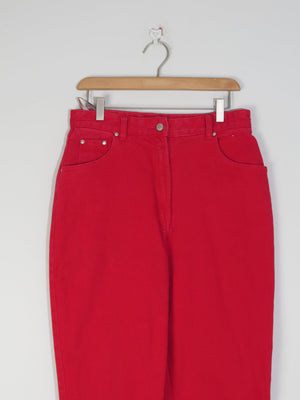 Women's Vintage Red Jinglers Mom Jeans 31" W - The Harlequin