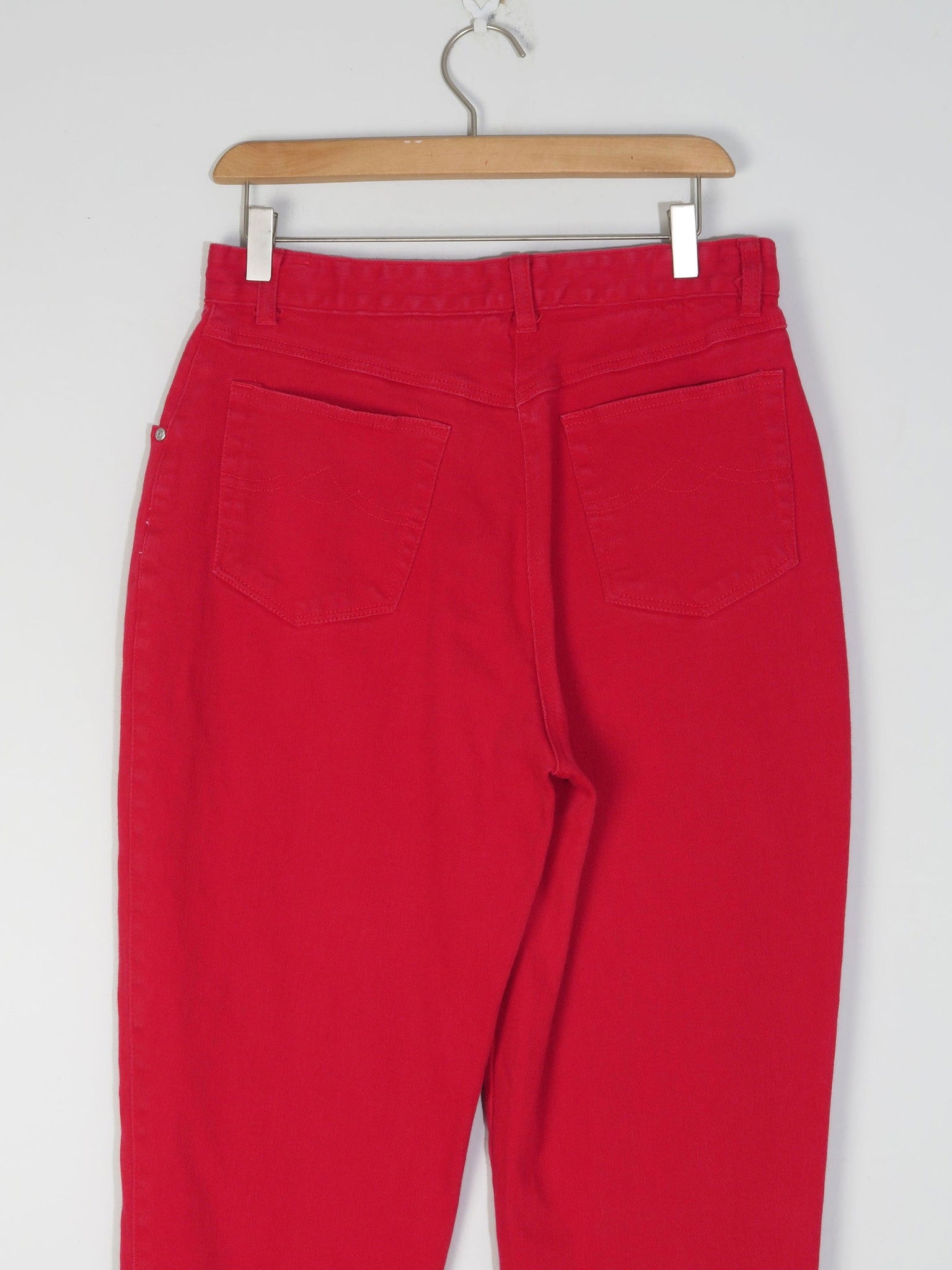 Women's Vintage Red Jinglers Mom Jeans 31" W - The Harlequin