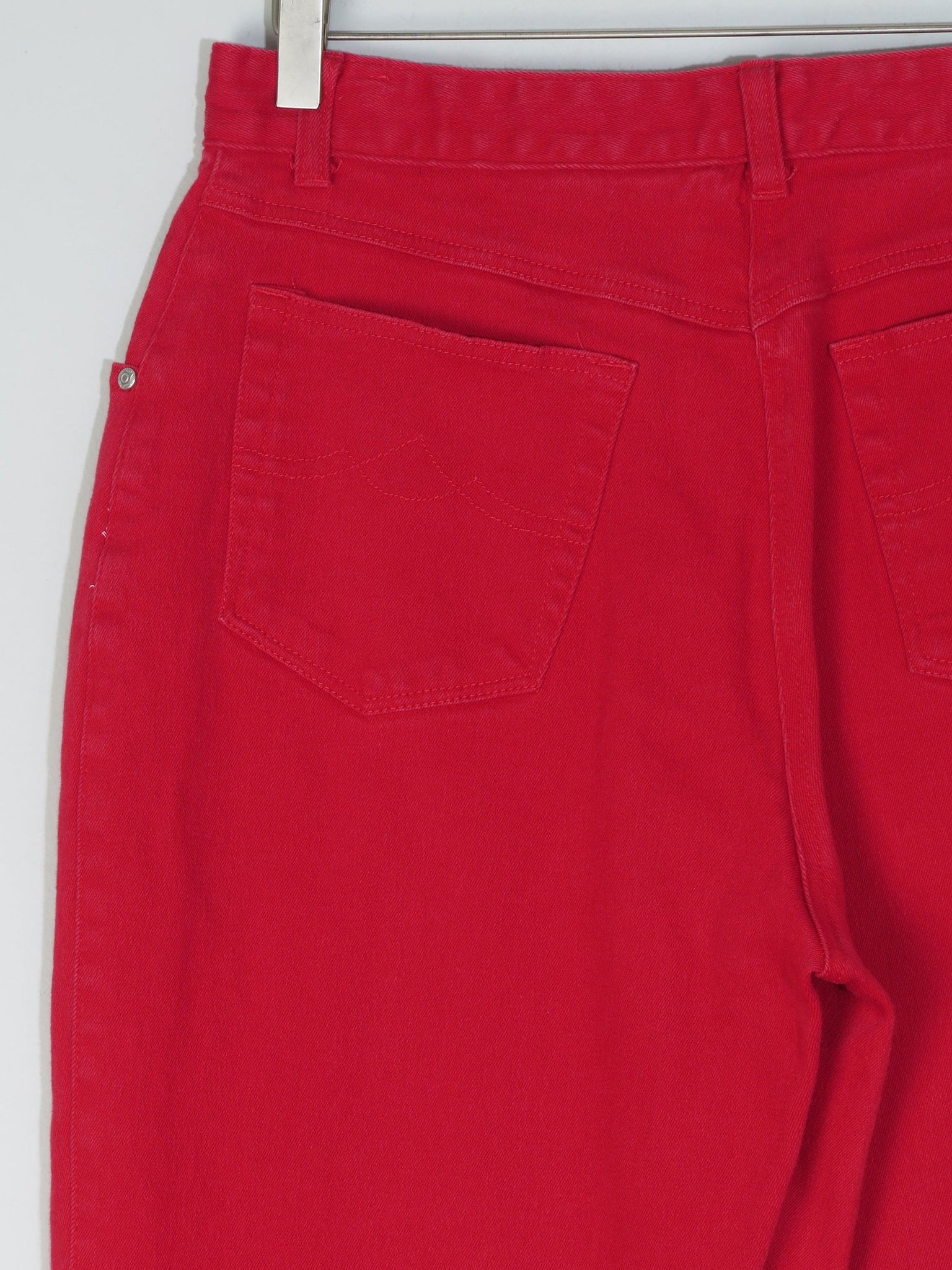 Women's Vintage Red Jinglers Mom Jeans 31" W - The Harlequin