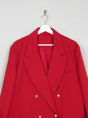 Women's Vintage Red Oversized Long Blazer L/XL - The Harlequin