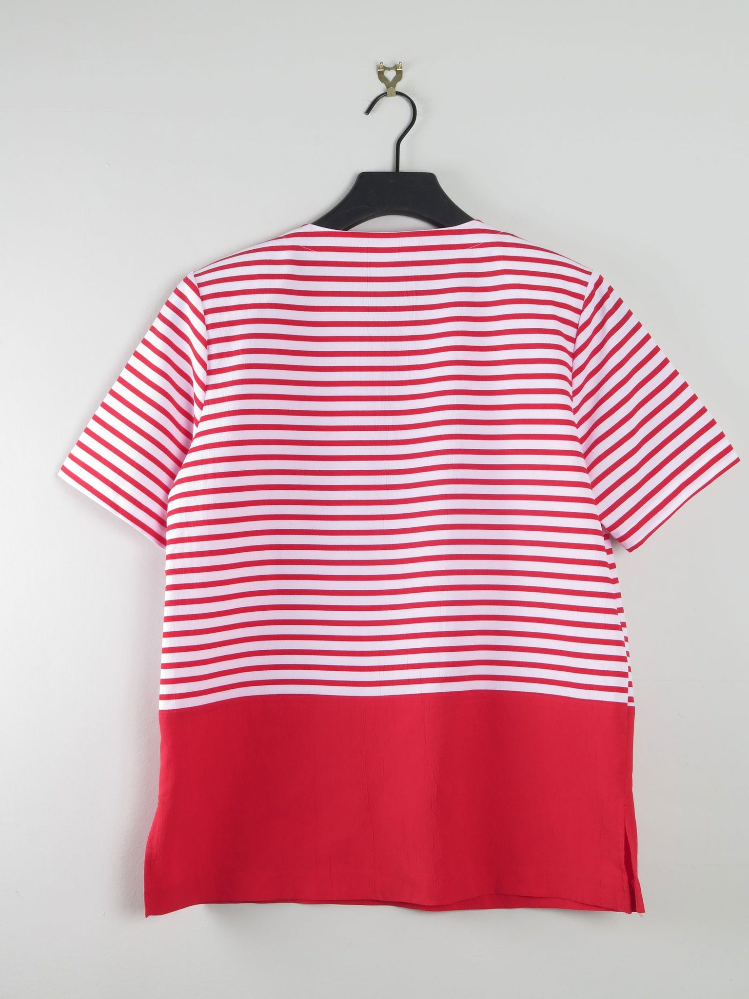 Women's Vintage Red & White Sailor Style Blouse M - The Harlequin
