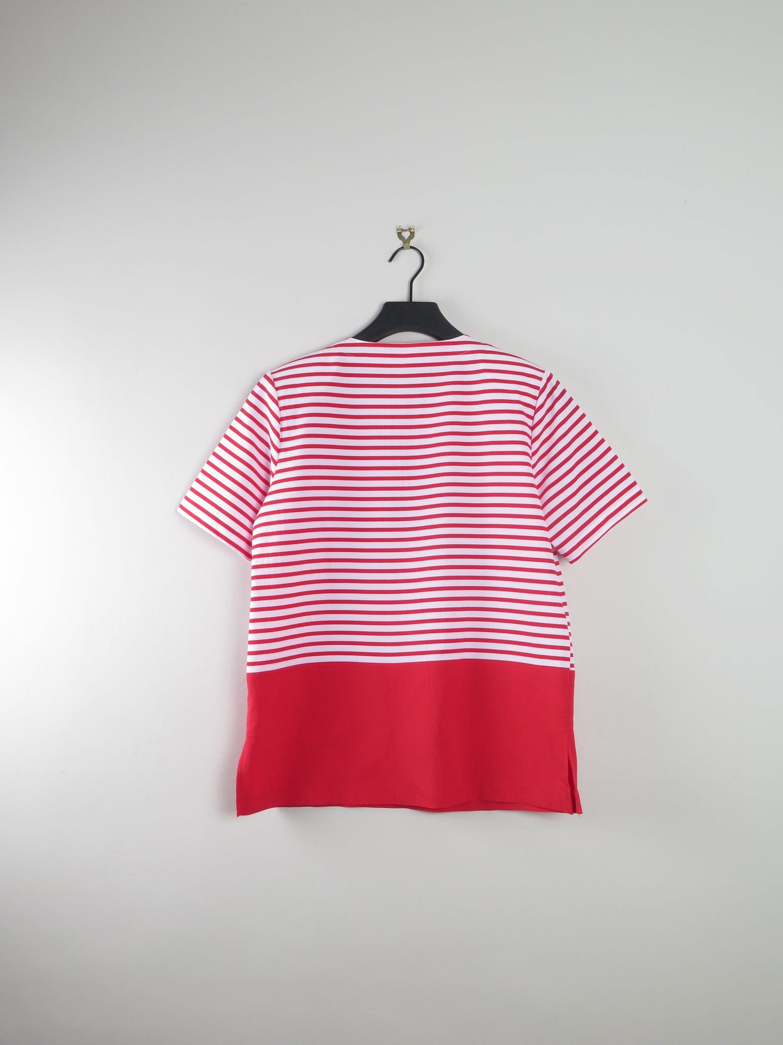 Women's Vintage Red & White Sailor Style Blouse M - The Harlequin