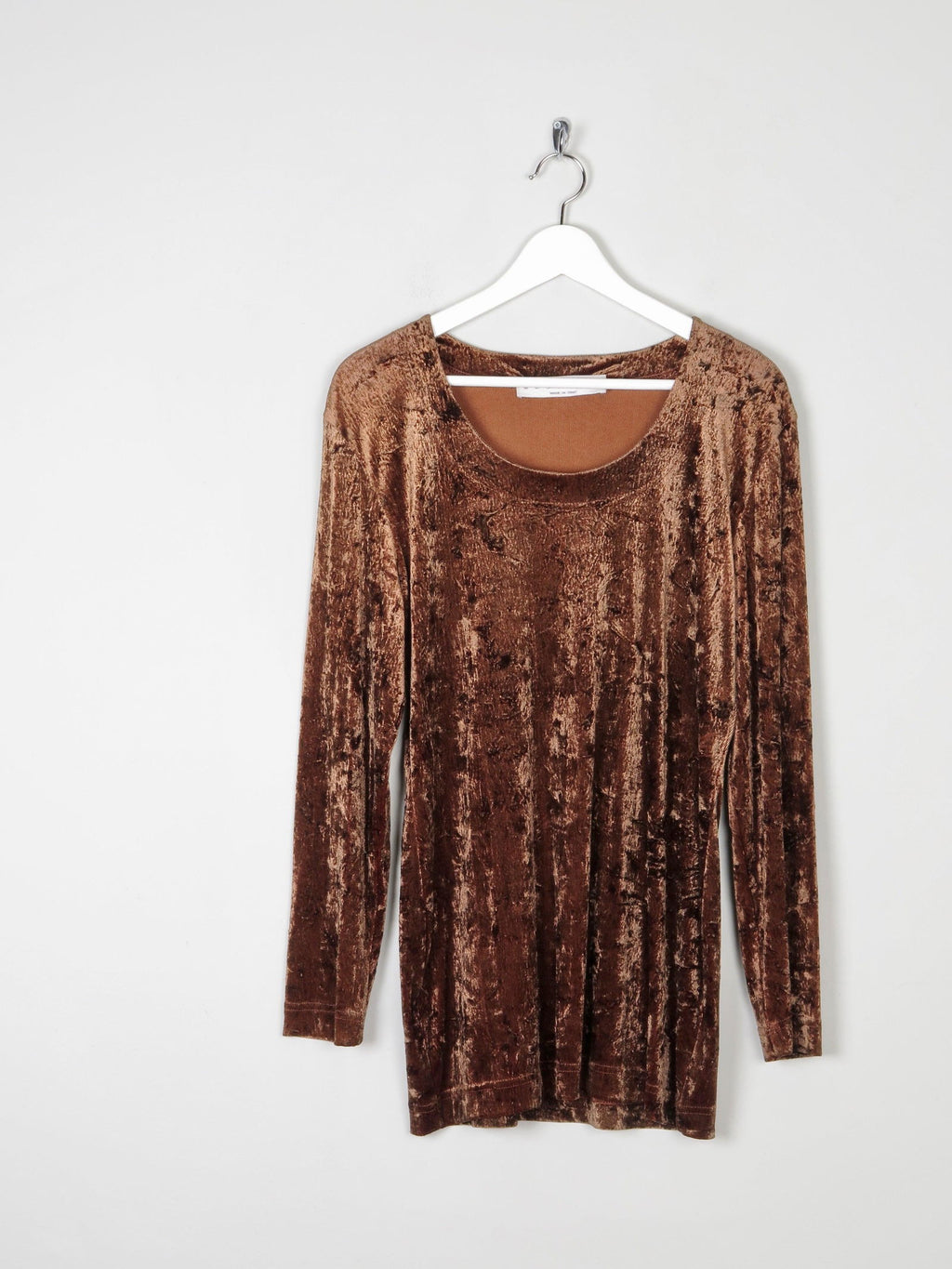 Women’s Vintage Rust Velvet Tunic Top M - The Harlequin