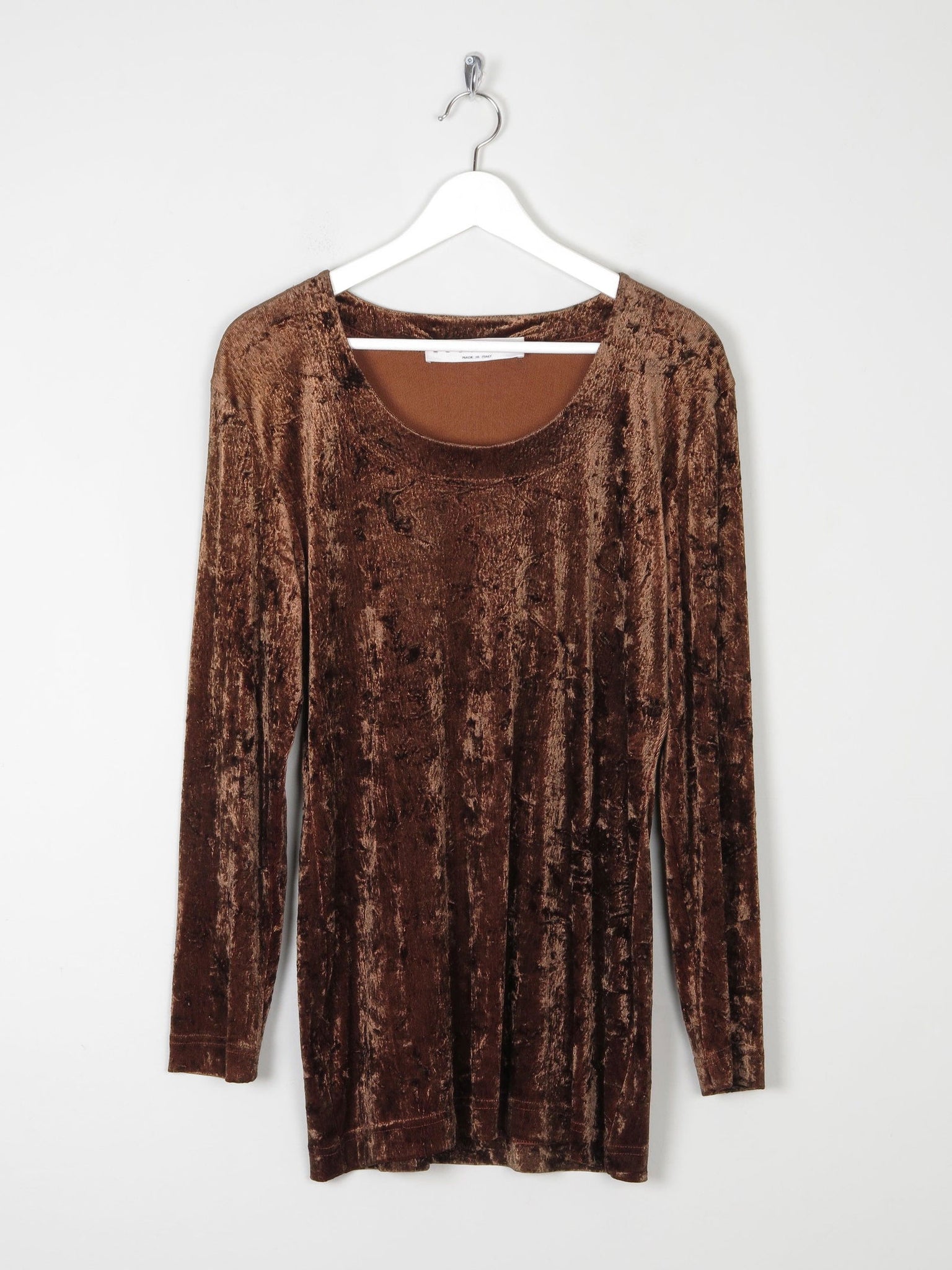 Women’s Vintage Rust Velvet Tunic Top M - The Harlequin