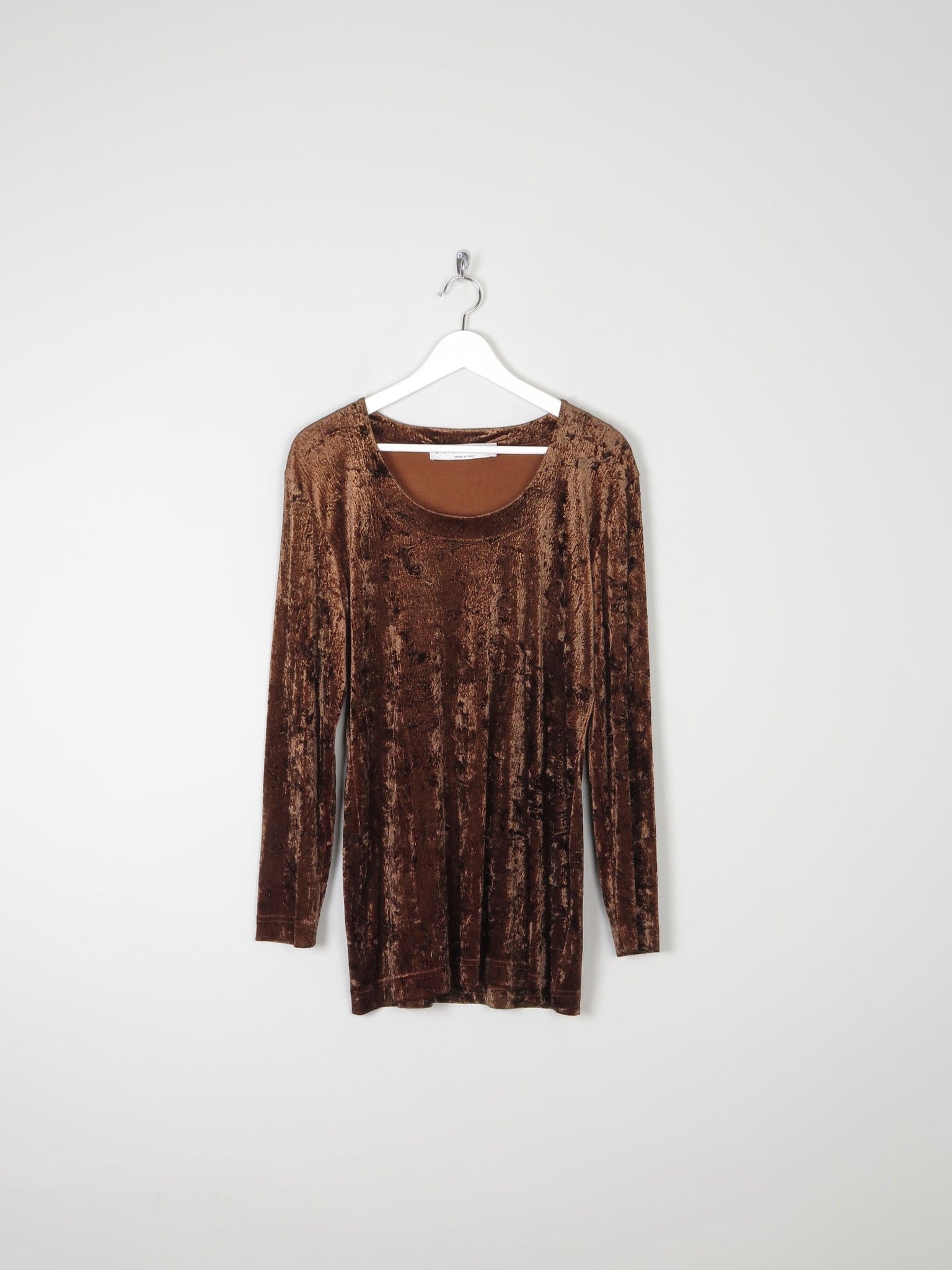 Women’s Vintage Rust Velvet Tunic Top M - The Harlequin