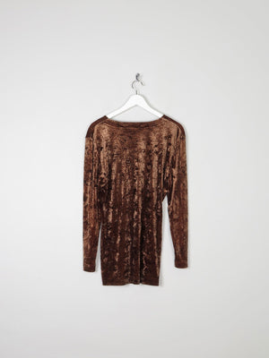 Women’s Vintage Rust Velvet Tunic Top M - The Harlequin