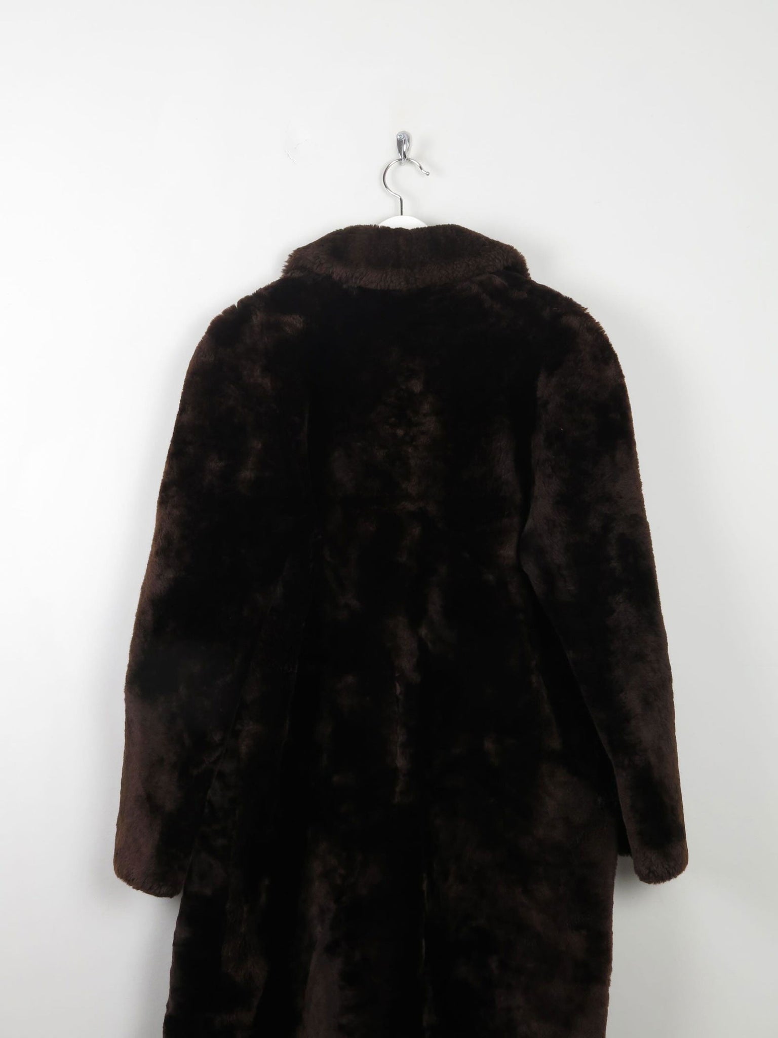 Women's Vintage Sheepskin Furry Brown Coat S/M - The Harlequin