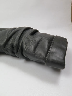 Women's Vintage Short Black Leather Boots 39/6 - The Harlequin