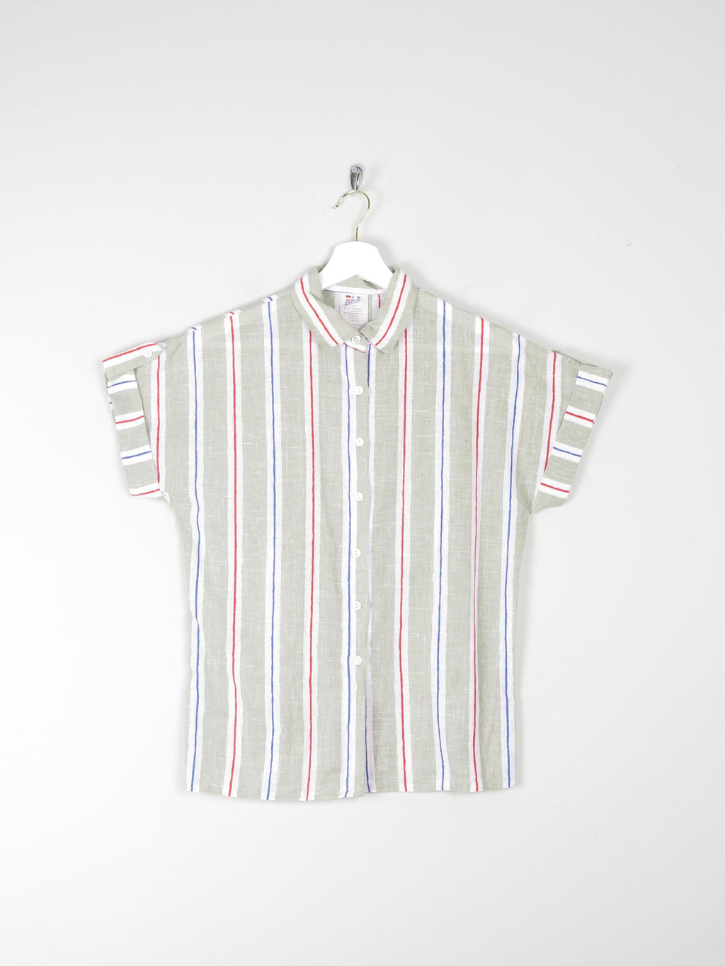 Women's Vintage Short Sleeve Striped Blouse 10/12 - The Harlequin