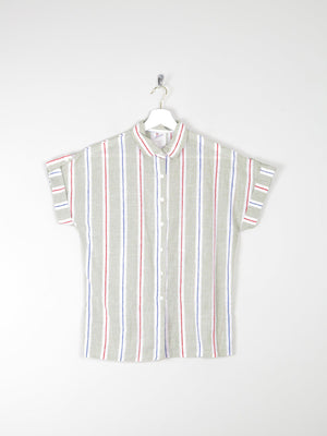 Women's Vintage Short Sleeve Striped Blouse 10/12 - The Harlequin