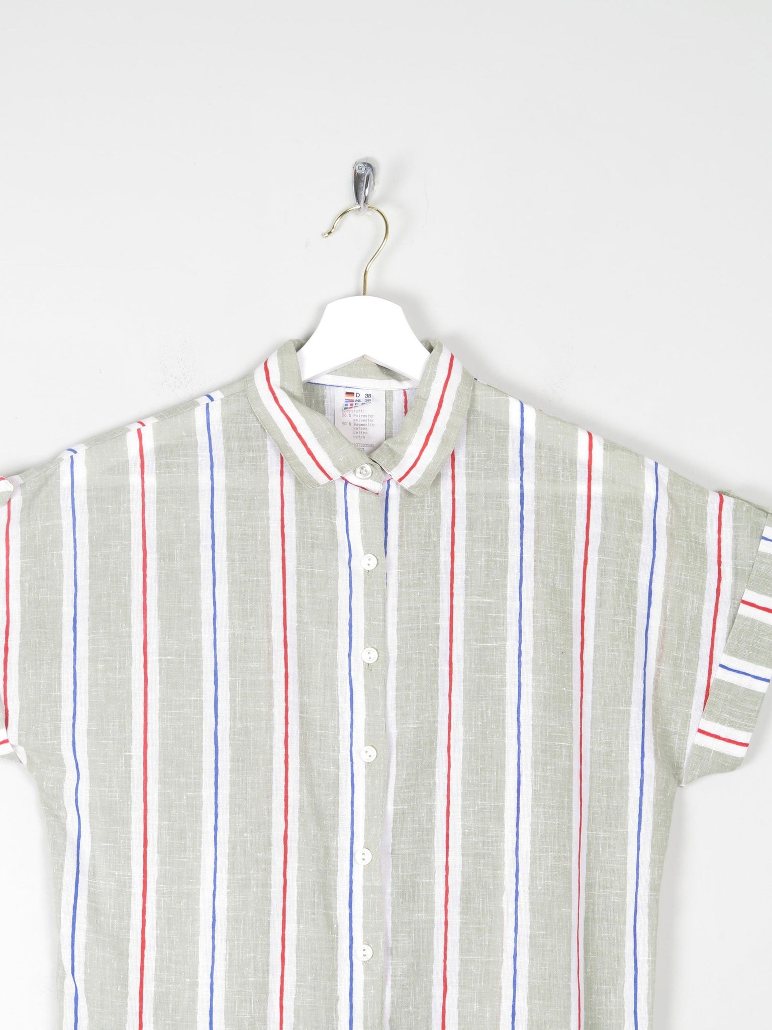 Women's Vintage Short Sleeve Striped Blouse 10/12 - The Harlequin