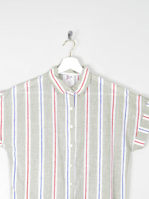 Women's Vintage Short Sleeve Striped Blouse 10/12 - The Harlequin