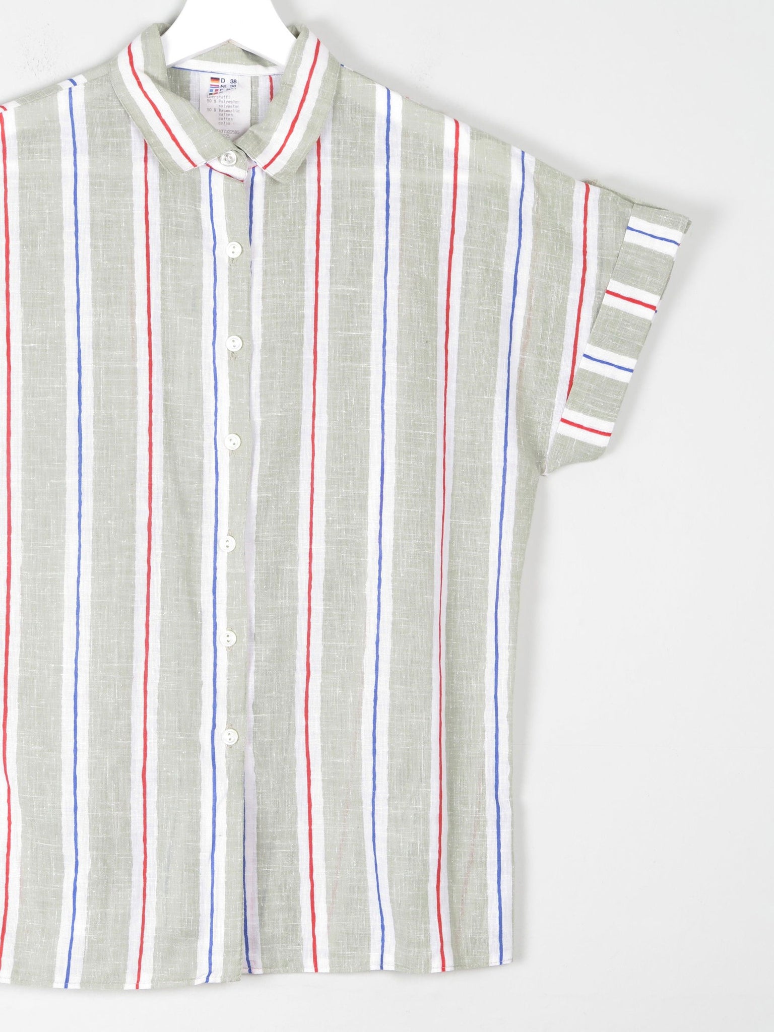 Women's Vintage Short Sleeve Striped Blouse 10/12 - The Harlequin
